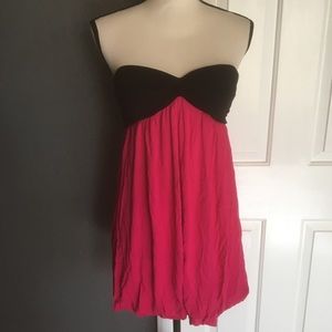 Forever 21 black and pink strapless dress